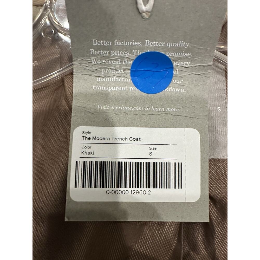 Everlane The Modern Trench Coat Khaki Missing Belt City Coastal Outerwear Small - Picture 10 of 10